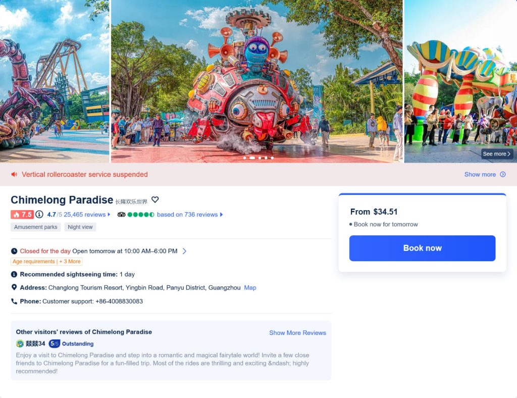 Chimelong Paradise Tickets Promos Prices Reviews Opening Hours Trip.com